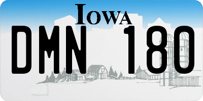 IA license plate DMN180