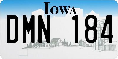 IA license plate DMN184