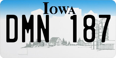 IA license plate DMN187