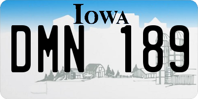 IA license plate DMN189