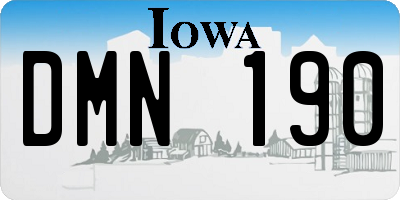 IA license plate DMN190