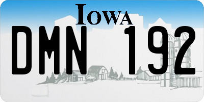 IA license plate DMN192