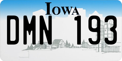 IA license plate DMN193