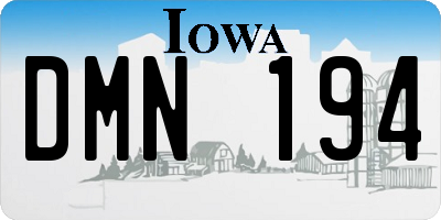 IA license plate DMN194