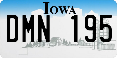 IA license plate DMN195