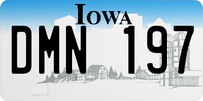 IA license plate DMN197