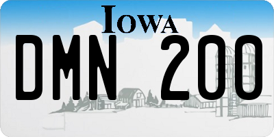 IA license plate DMN200