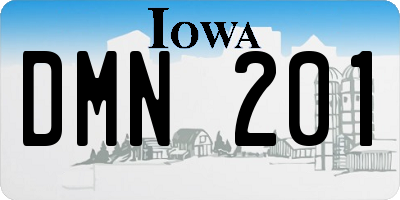 IA license plate DMN201