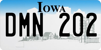 IA license plate DMN202