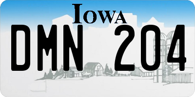 IA license plate DMN204