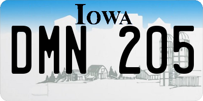 IA license plate DMN205
