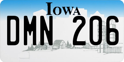 IA license plate DMN206