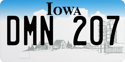 IA license plate DMN207