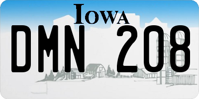 IA license plate DMN208