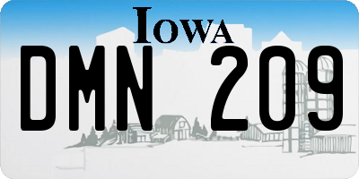 IA license plate DMN209
