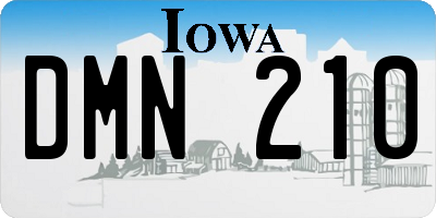 IA license plate DMN210