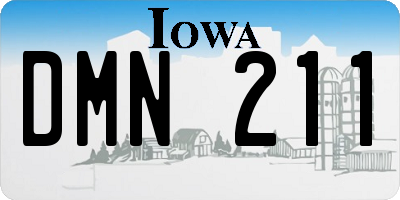 IA license plate DMN211
