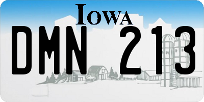 IA license plate DMN213