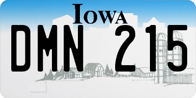 IA license plate DMN215