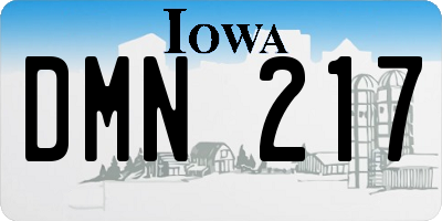 IA license plate DMN217