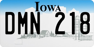 IA license plate DMN218