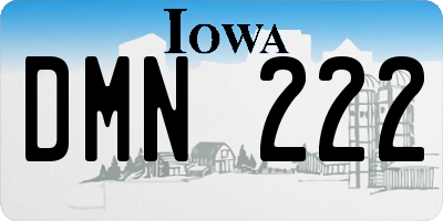 IA license plate DMN222