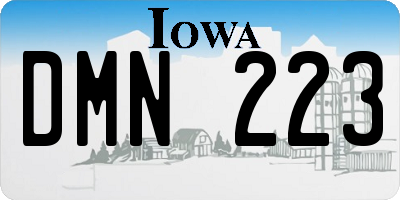 IA license plate DMN223