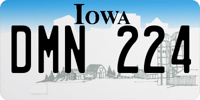 IA license plate DMN224