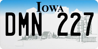 IA license plate DMN227