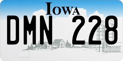 IA license plate DMN228