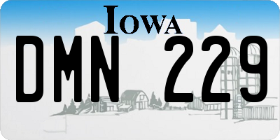 IA license plate DMN229