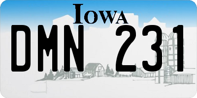 IA license plate DMN231