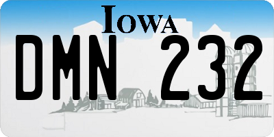 IA license plate DMN232