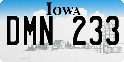 IA license plate DMN233