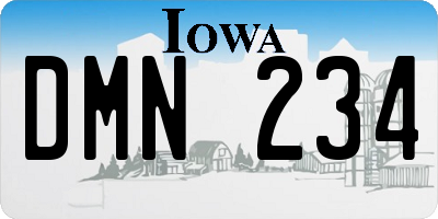 IA license plate DMN234