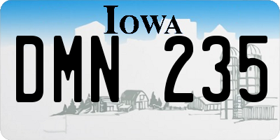 IA license plate DMN235