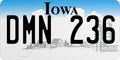 IA license plate DMN236