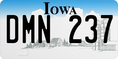 IA license plate DMN237