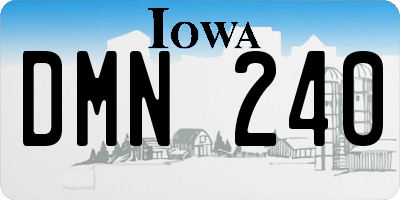 IA license plate DMN240