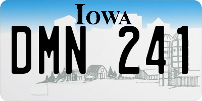 IA license plate DMN241