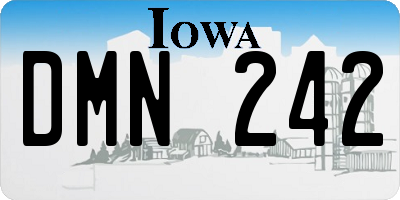 IA license plate DMN242