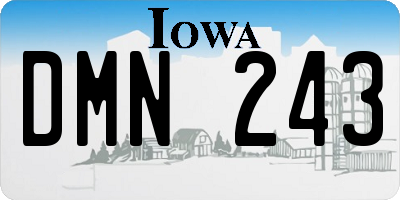 IA license plate DMN243