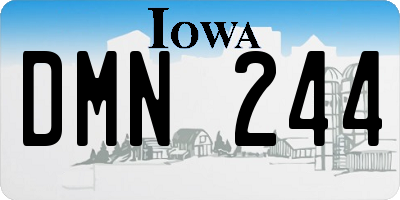 IA license plate DMN244