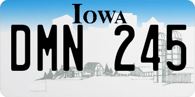 IA license plate DMN245