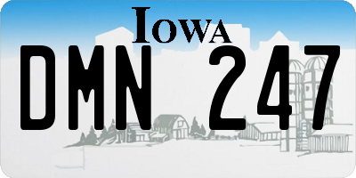 IA license plate DMN247