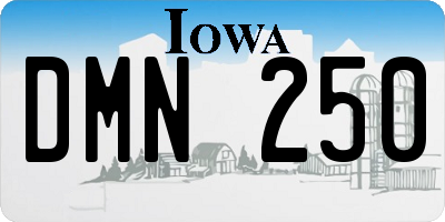 IA license plate DMN250