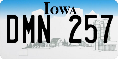 IA license plate DMN257