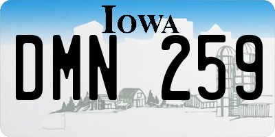 IA license plate DMN259