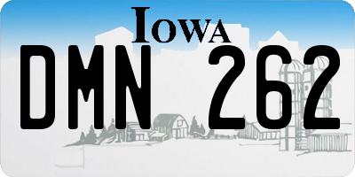 IA license plate DMN262