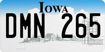 IA license plate DMN265